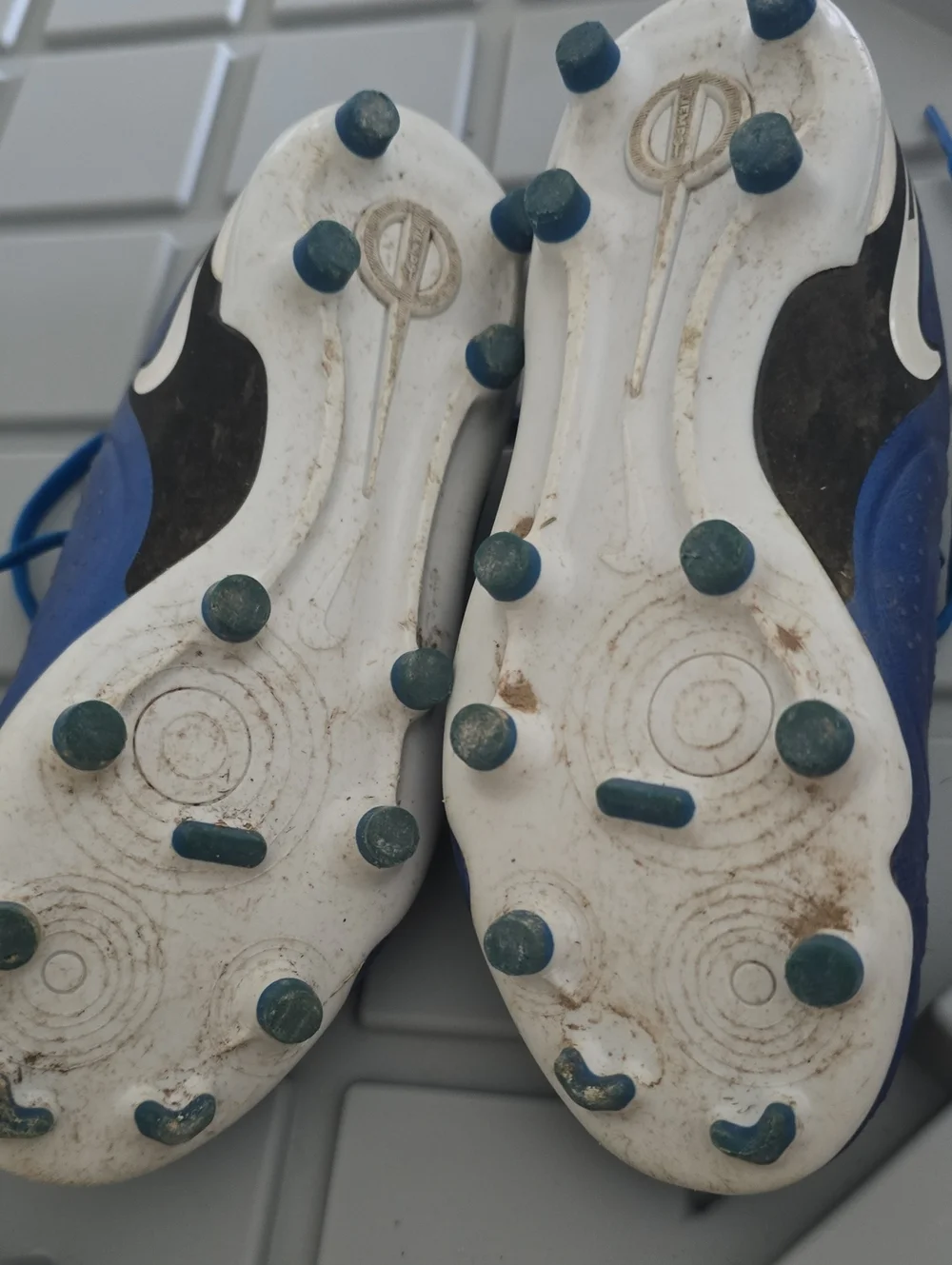 Nike Kids Blue Soccer Cleats with White Swoosh